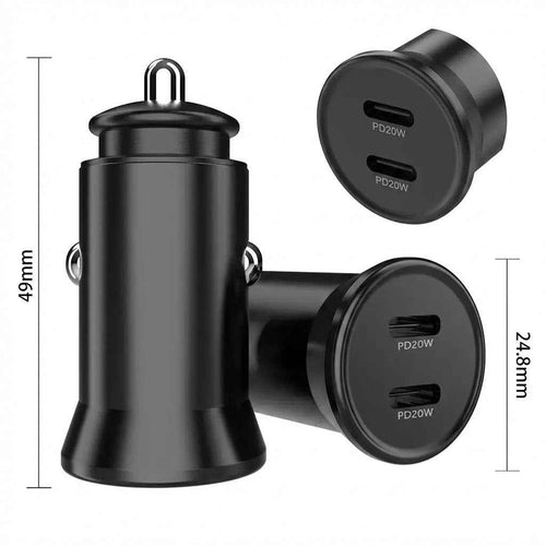 12V oplader 2x 20W USB-C